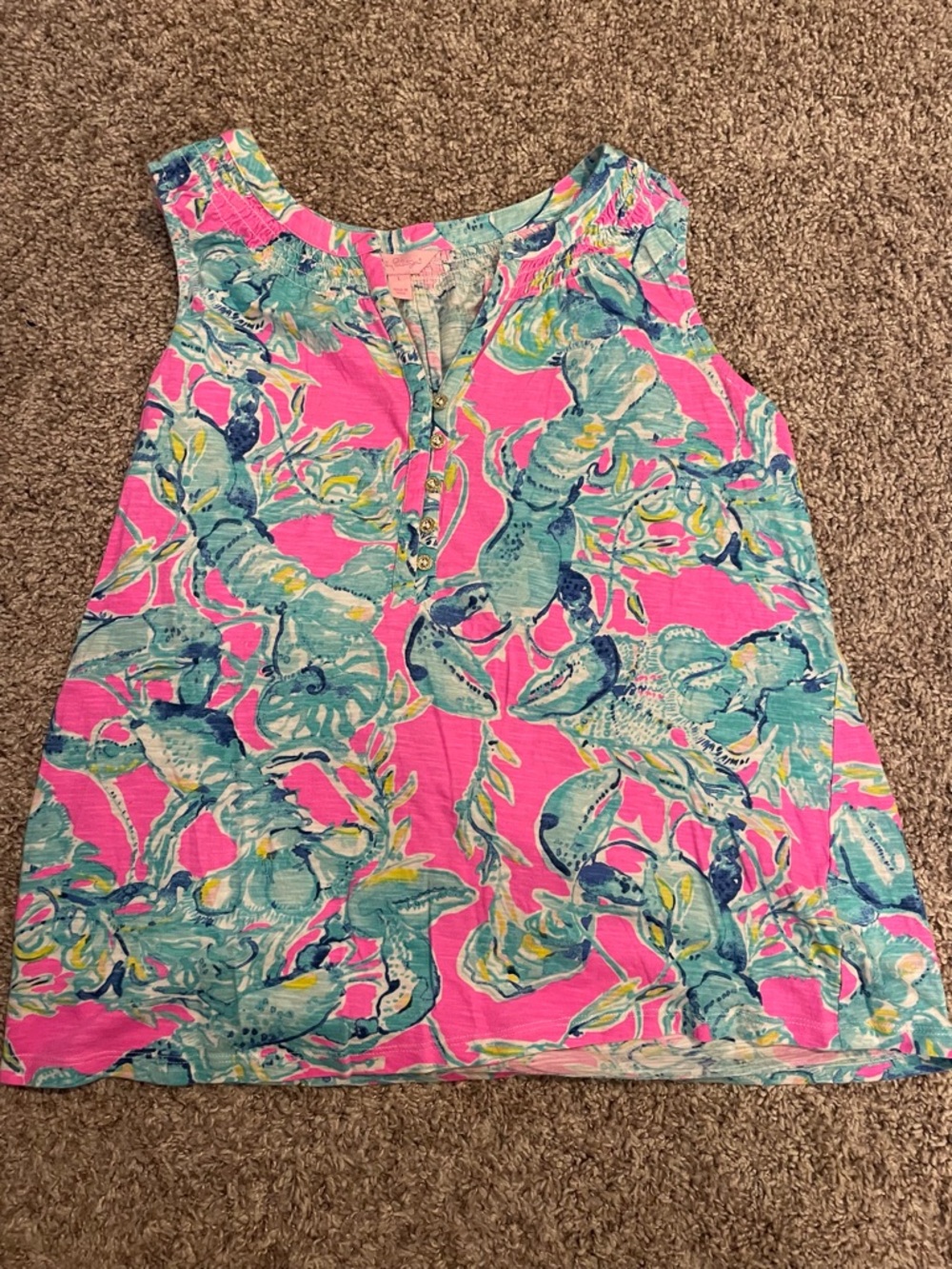 Lilly Pulitzer Essie Tank - Lobstah Size L EUC